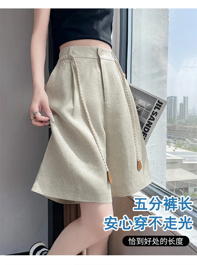 Lyocell Linen Shorts for Women Detail