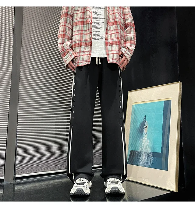 2025 Men's Sweatpants Oversize Loose Straight Trousers Detail