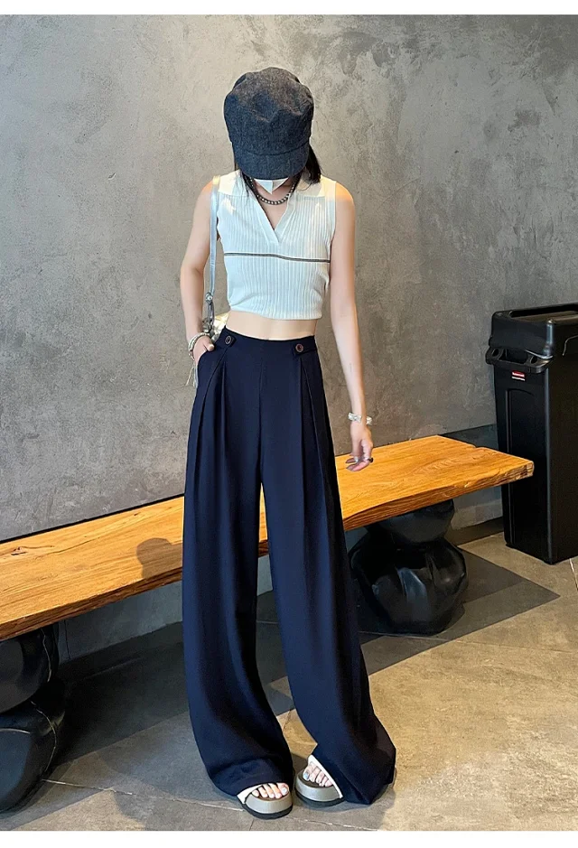 Summer Thin Tencel White Pants Detail
