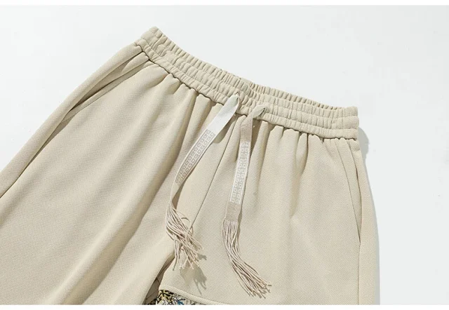 Men's Chinese Style Embroidery Sports Shorts Detail