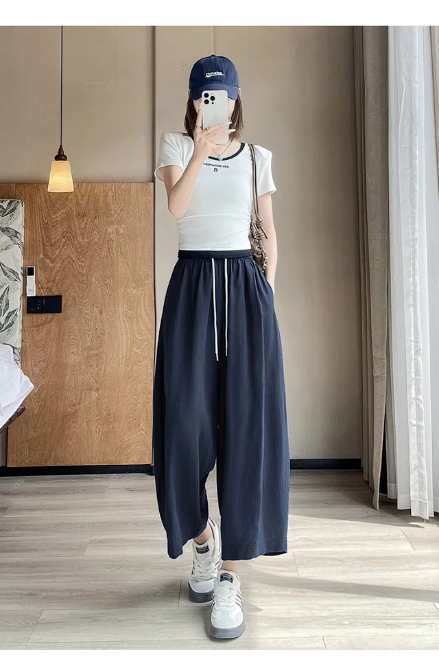 Tencel Linen Capris for Women Detail