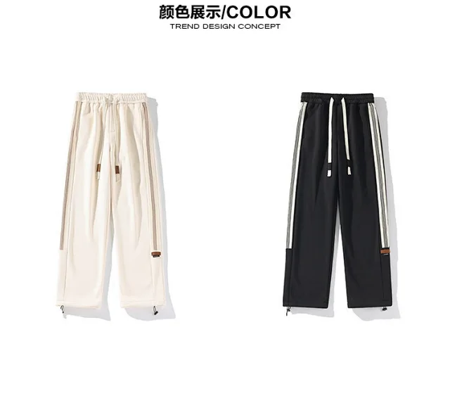 Men's Fleece Wide-leg Pants 2025 Winter Detail