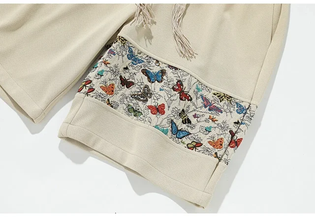 Men's Chinese Style Embroidery Sports Shorts Detail