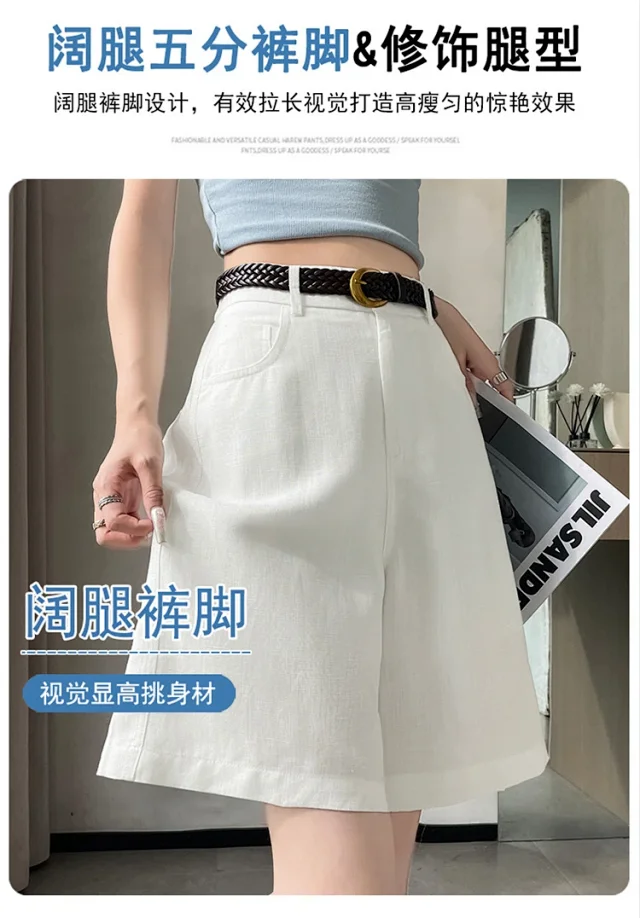Linen Shorts for Women Detail
