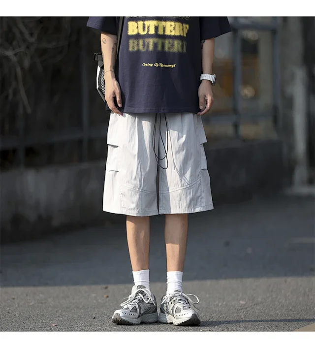 Men's Summer Ice Silk Parachute Shorts Detail