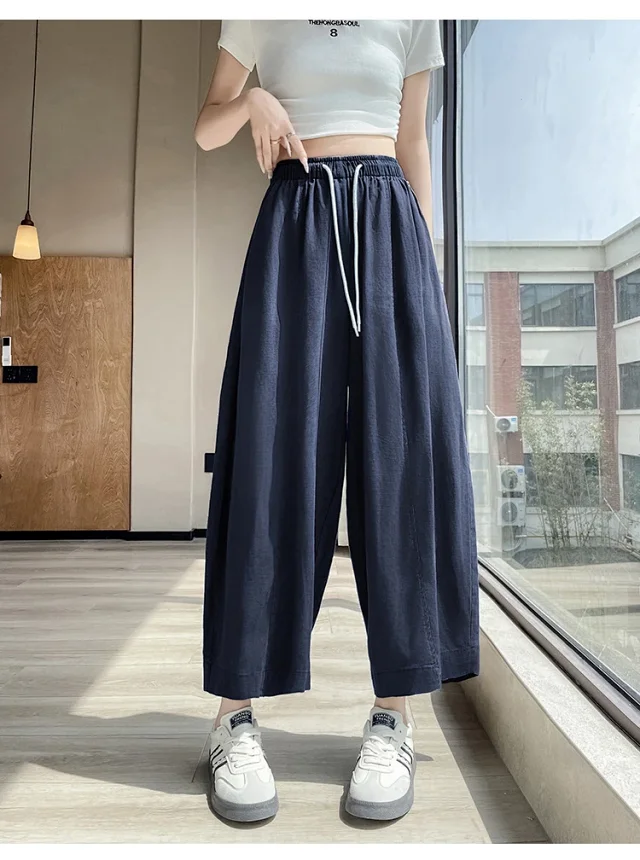 Tencel Linen Capris for Women Detail