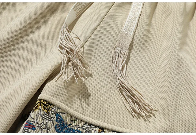 Men's Chinese Style Embroidery Sports Shorts Detail