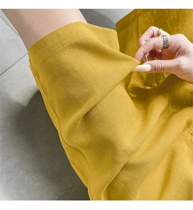 Linen Shorts for Women Detail