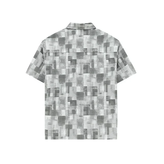 Men's Soft Cotton Plaid Short-Sleeve Shirt Set Detail