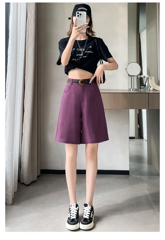 Linen Shorts for Women Detail