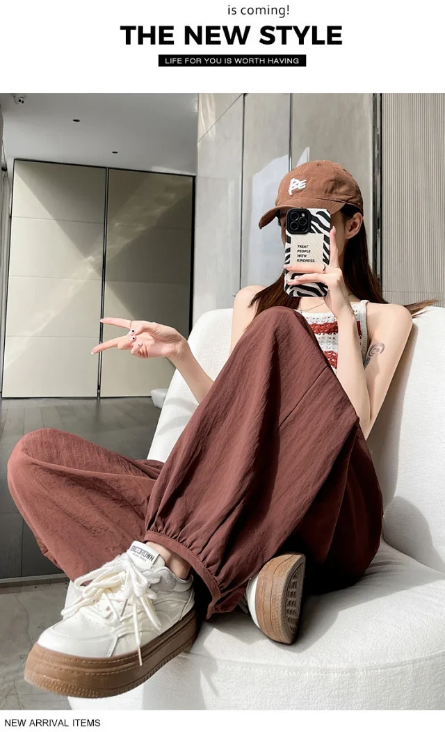 Women's Ice Silk Sports Pants 2025 Summer Detail