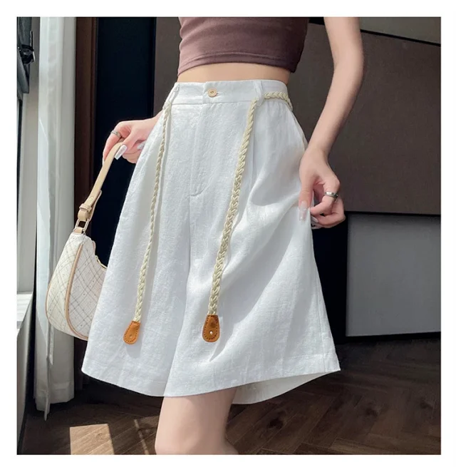 Lyocell Linen Shorts for Women Detail