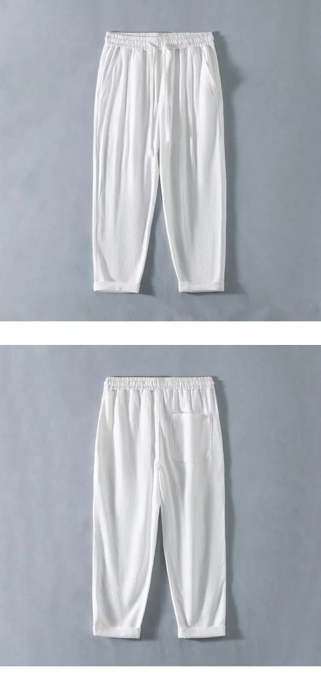 Men's Linen Loose Pants Detail