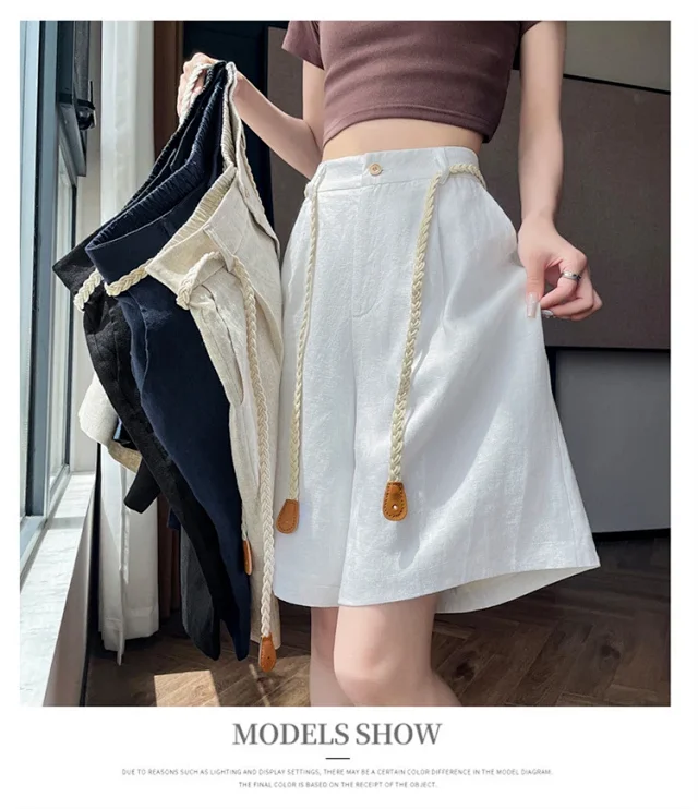 Lyocell Linen Shorts for Women Detail