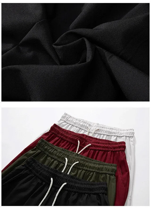 Maroon Quick - Dry Ice Silk Men's Summer Cargo Pants Detail