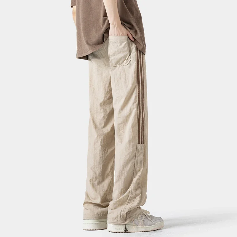 Men's Summer Ice Silk Loose Wide-Leg Pants