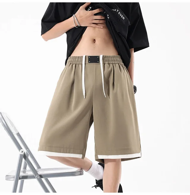 Men's Summer Cotton Loose Cargo Shorts Detail