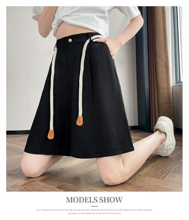 Lyocell Linen Shorts for Women Detail