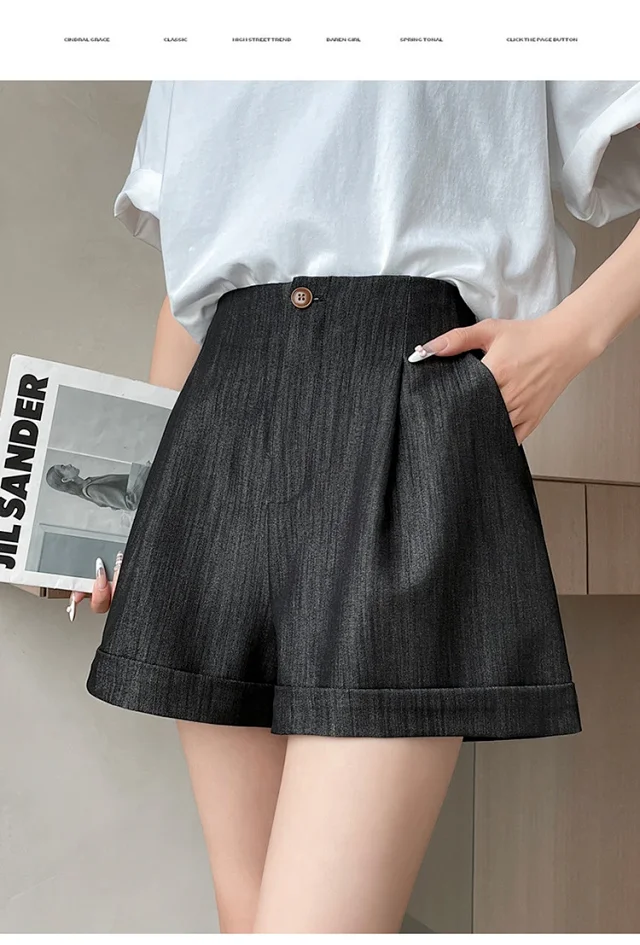 Summer New Women's Soft Tencel Denim Shorts Detail