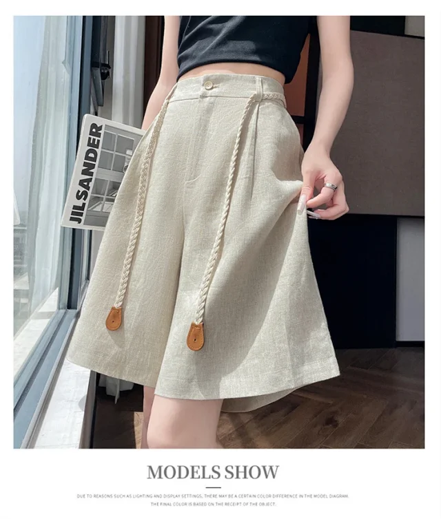 Lyocell Linen Shorts for Women Detail