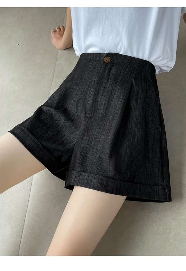 Summer New Women's Soft Tencel Denim Shorts Detail