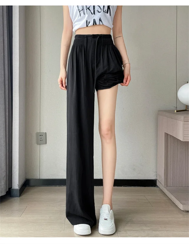 Summer New Tencel Linen Wide-Leg Pants Detail
