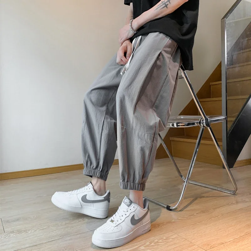 Men's Oversize Spring Retro Ice Silk Wide Leg Pants