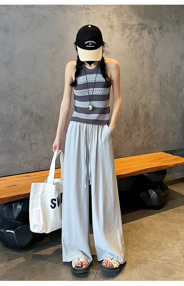 Linen Yamamoto Wide-leg Pants Detail