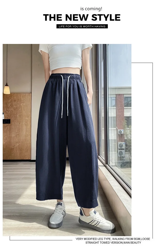 Tencel Linen Capris for Women Detail