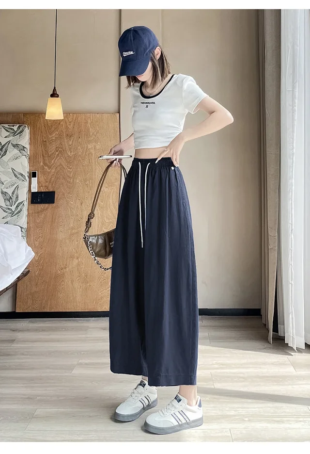 Tencel Linen Capris for Women Detail