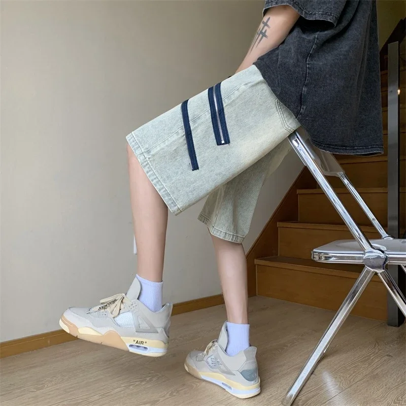 Stylish Streetwear Denim Shorts for Men