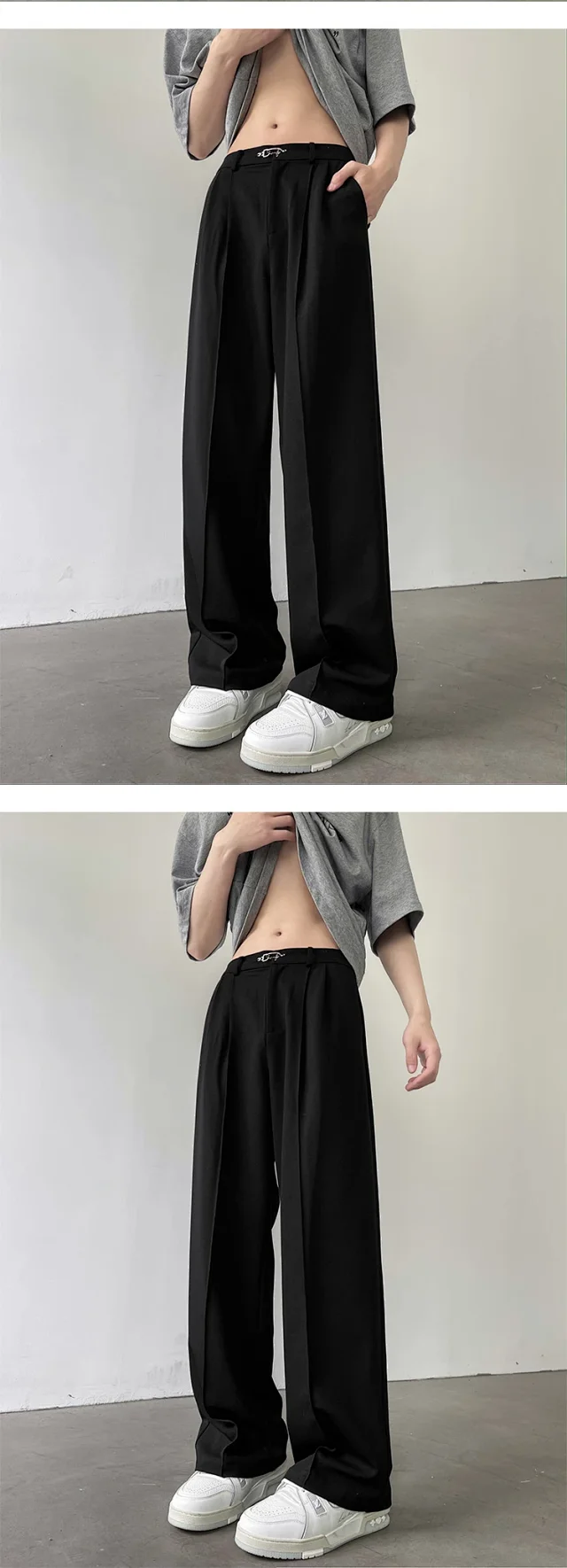 Men's Vintage Summer Oversize Wide-Leg Pants Detail