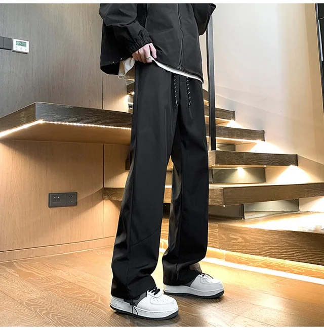 Men's Spring Hiphop Straight Cargo Pants Detail