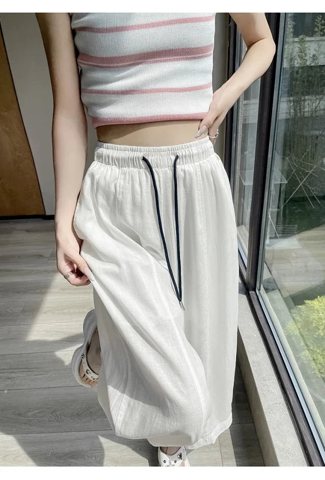 Tencel Linen Capris for Women Detail