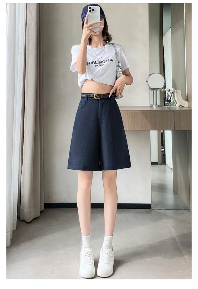 Linen Shorts for Women Detail