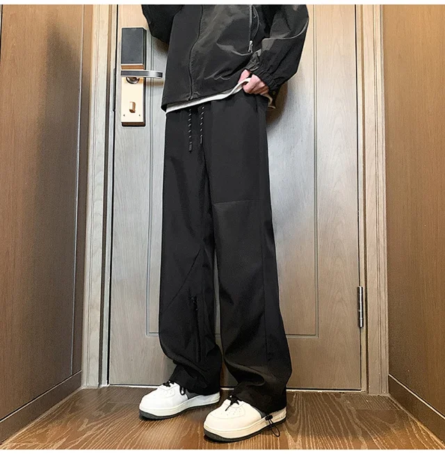 Men's Spring Hiphop Straight Cargo Pants Detail