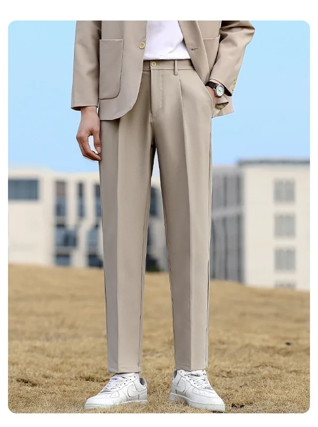 Men's Spring/Summer Khaki Casual Pants Detail