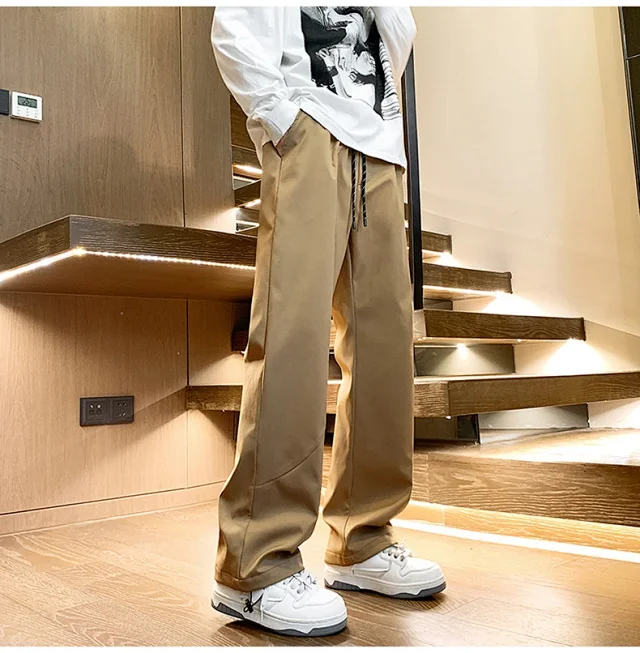 Men's Spring Hiphop Straight Cargo Pants Detail