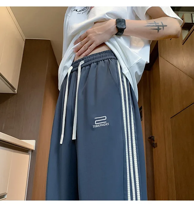 Men's 2025 Summer Ice Silk Loose Pants Detail