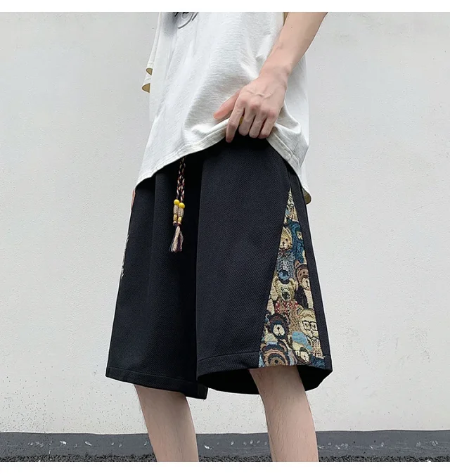 Men's 2025 Summer Embroidered Shorts with Cartoon Bear Detail