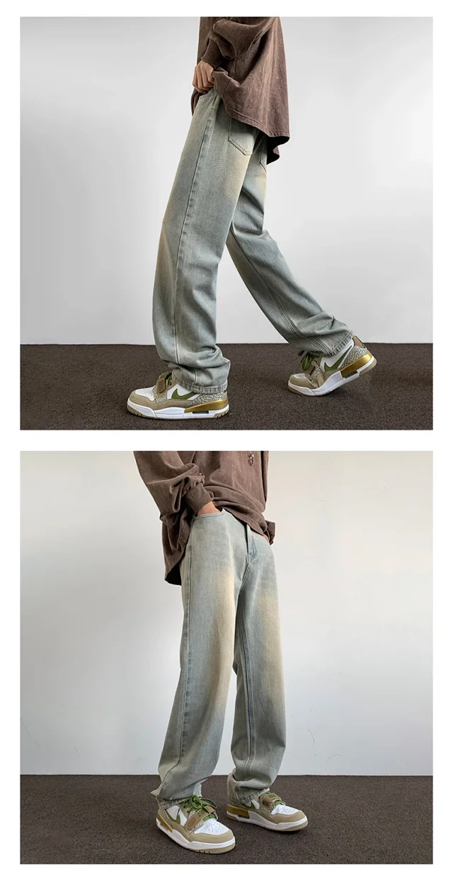 Hip Hop Retro Blue Denim Pants Detail