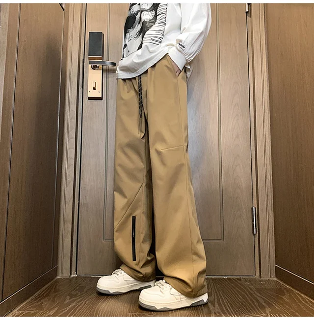 Men's Spring Hiphop Straight Cargo Pants Detail