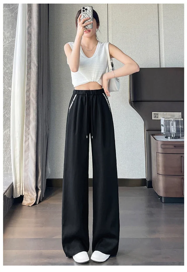 Women's Tencel Linen Wide-leg Pants Detail