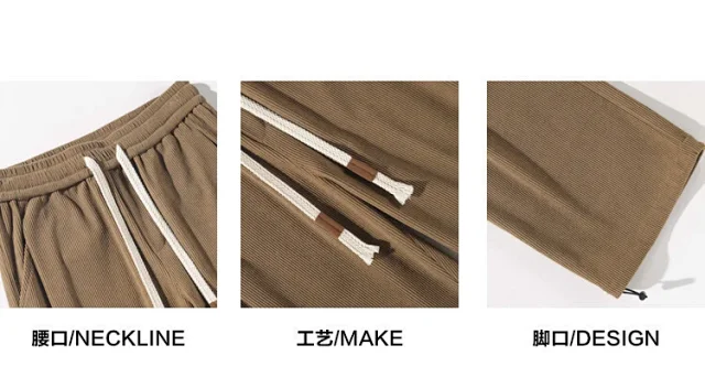 Men's Retro Corduroy Relaxed Fit Pants Detail