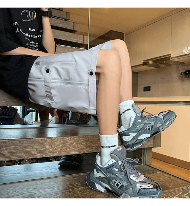 Grey Men's US Work Shorts Detail