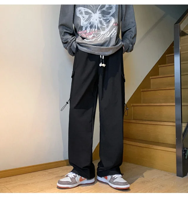 Men's Spring Retro Hiphop Cargo Pants Detail