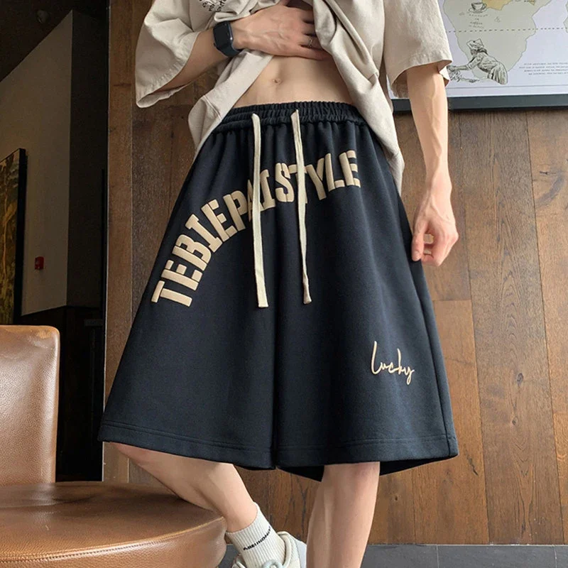 Men's Summer New Trendy Foam Print Loose Shorts