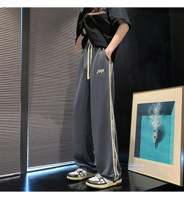 Men's Summer Loose Straight Leg Pants Detail