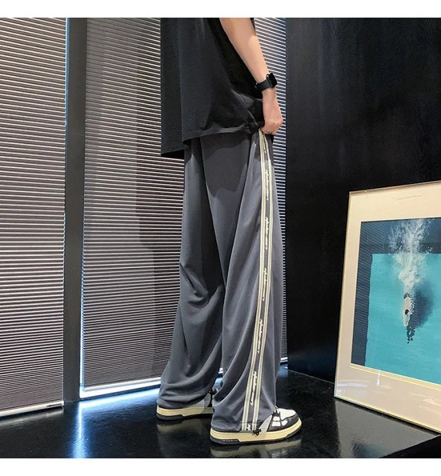 Men's Summer Loose Straight Leg Pants Detail