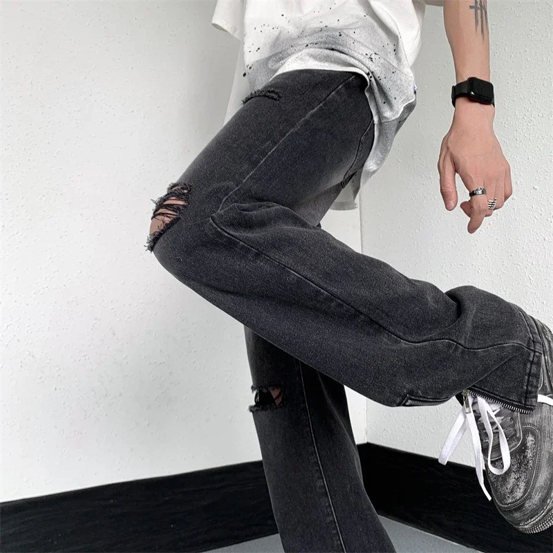 Men's Summer Thin Washed Ripped Jeans